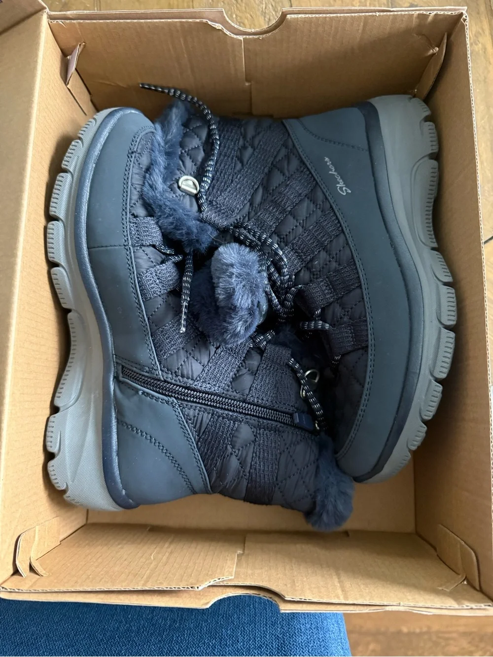 Skechers Women’s Easy Going Moro Street Navy Winter Boots